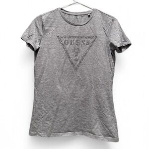 Guess Gray Women’s T-Shirt Rhinestone‎ Detailing Size Medium
